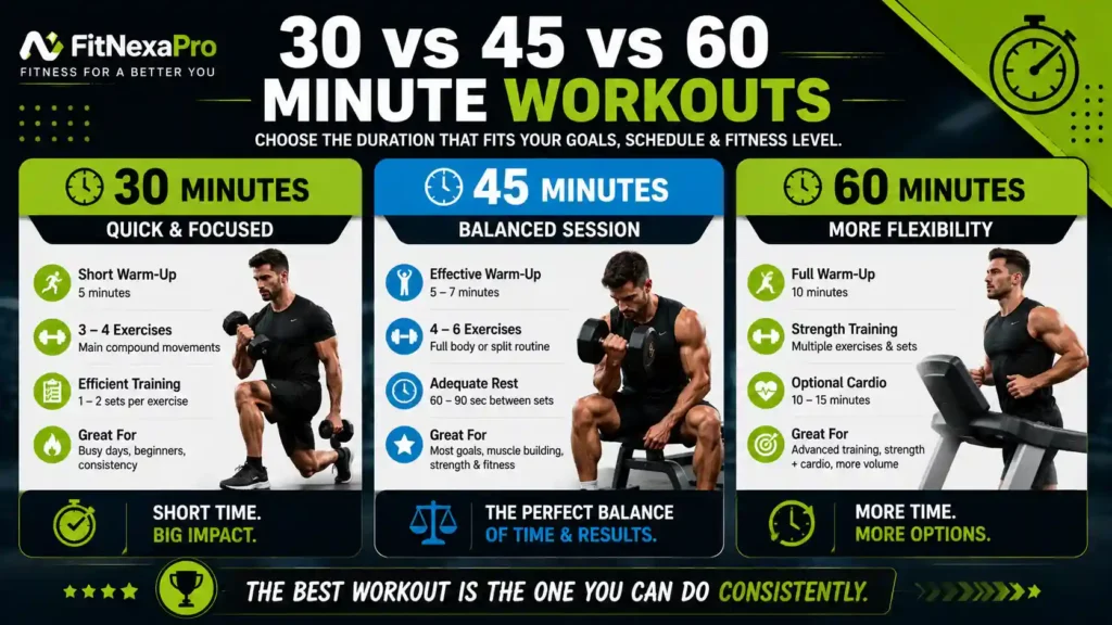 30 vs 45 vs 60 minute workout duration