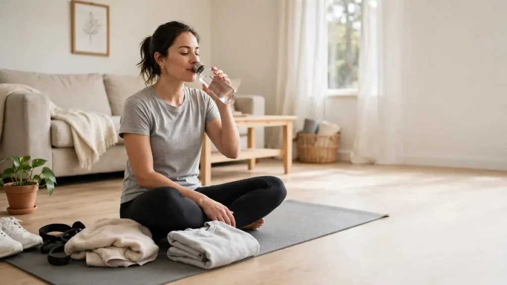 Beginner taking a rest day after exercise