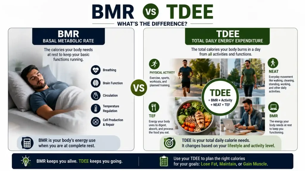 BMR vs TDEE difference explained