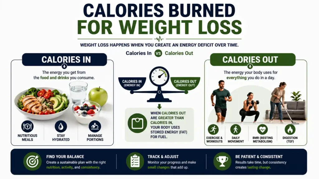 Calories burned and calorie intake for weight loss