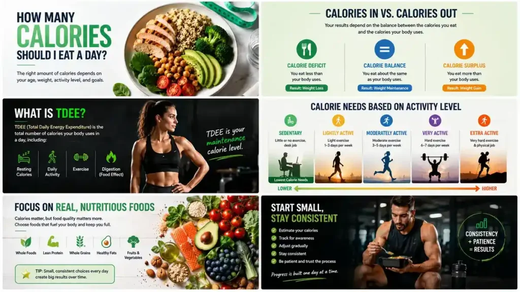 Daily calorie needs by activity level for weight loss maintenance and weight gain