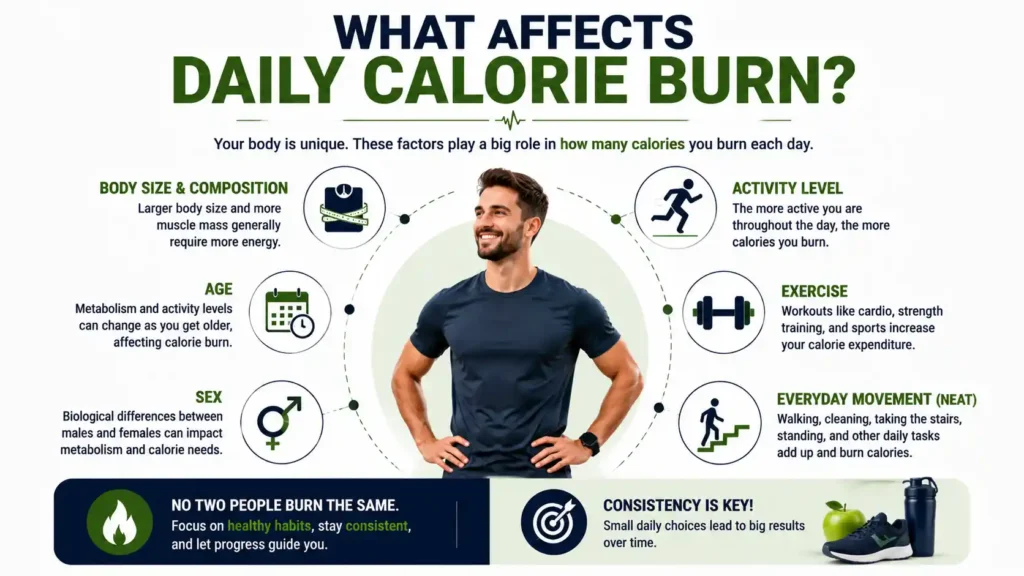 Factors that affect how many calories you burn a day