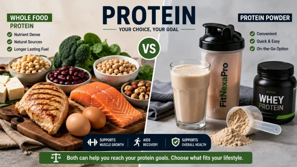 Whole food protein sources compared with protein powder