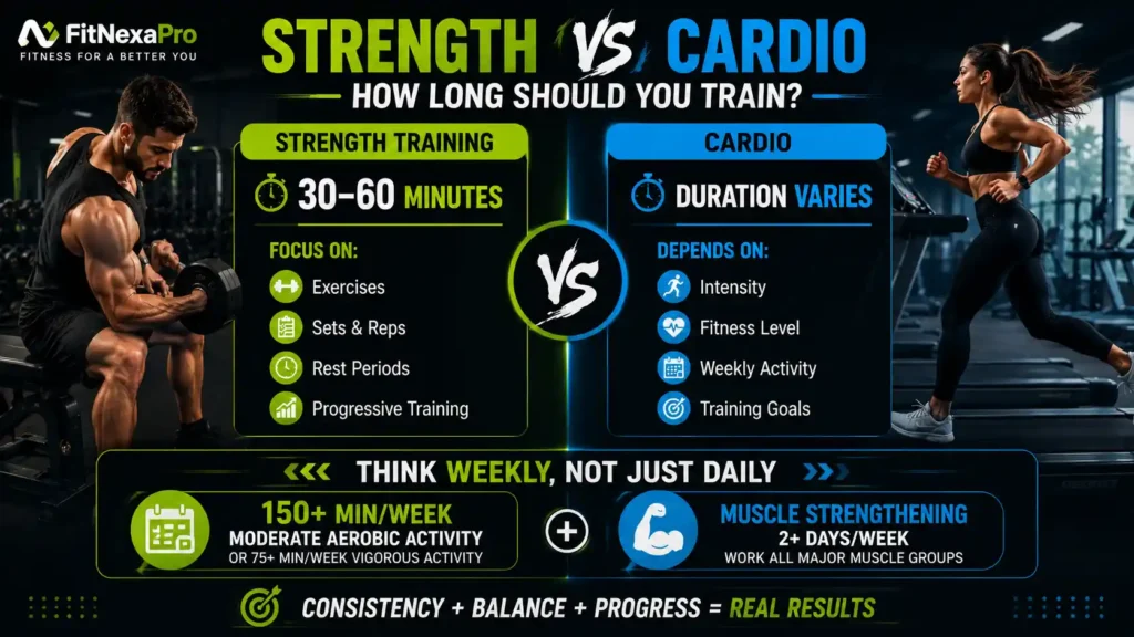 Strength vs cardio workout duration