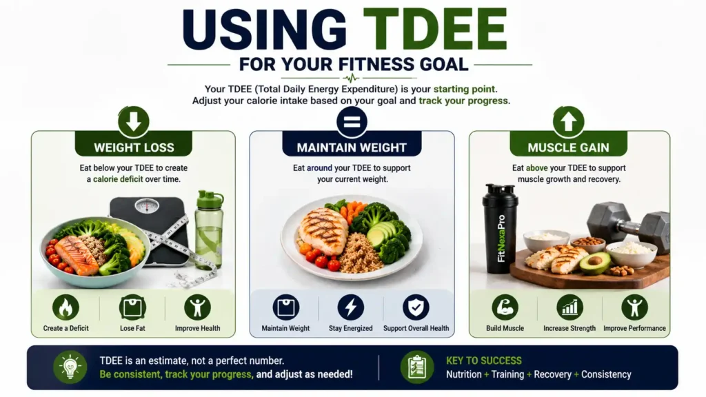 Using TDEE for weight loss maintenance and muscle gain