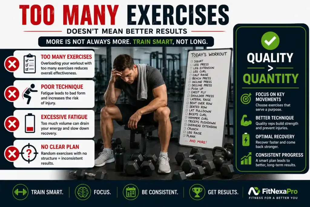 Too many exercises per workout beginner mistakes