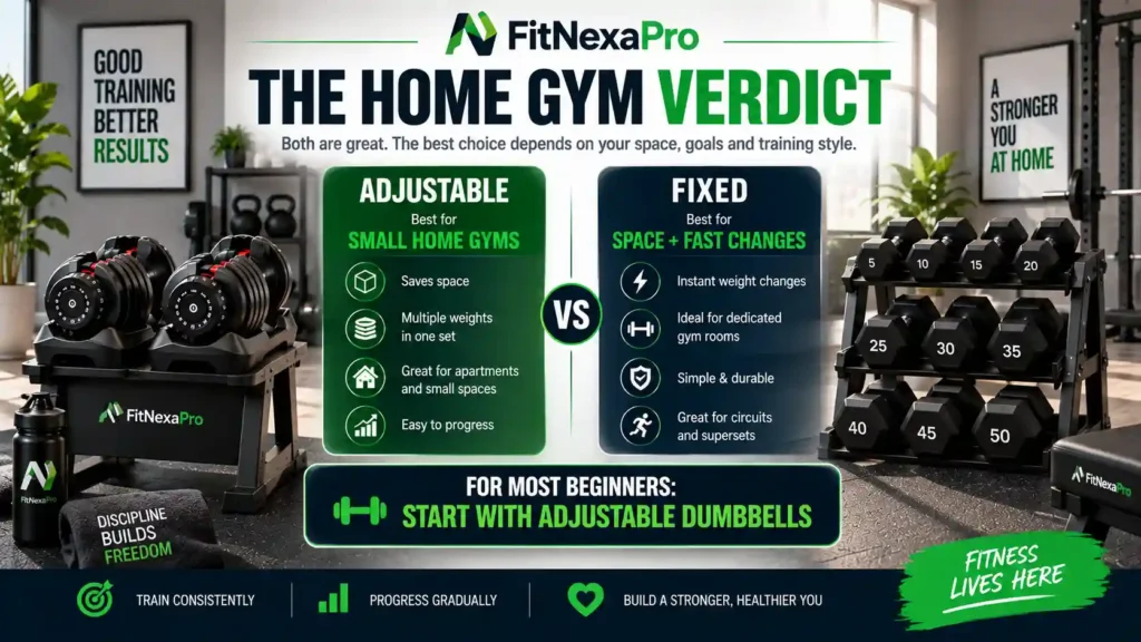Adjustable and fixed dumbbells compared for beginner home gyms