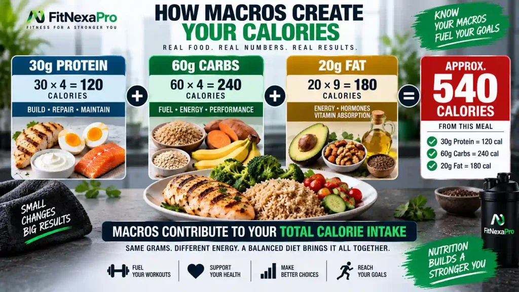 How protein carbohydrates and fat contribute to total calories