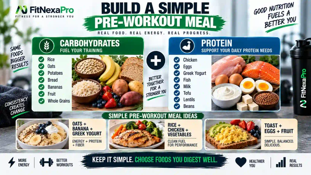 Carbohydrates and protein foods to eat before a workout